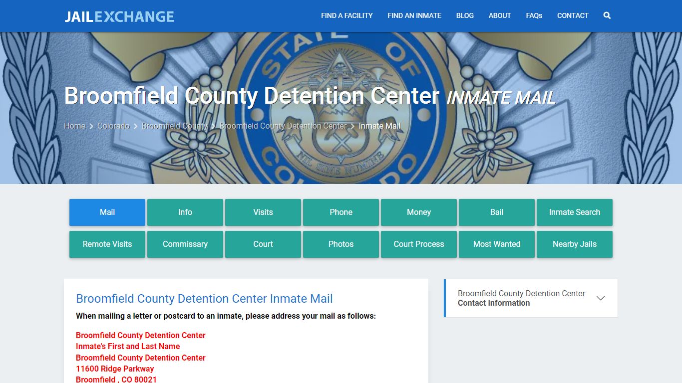 Inmate Mail - Broomfield County Detention Center, CO - Jail Exchange