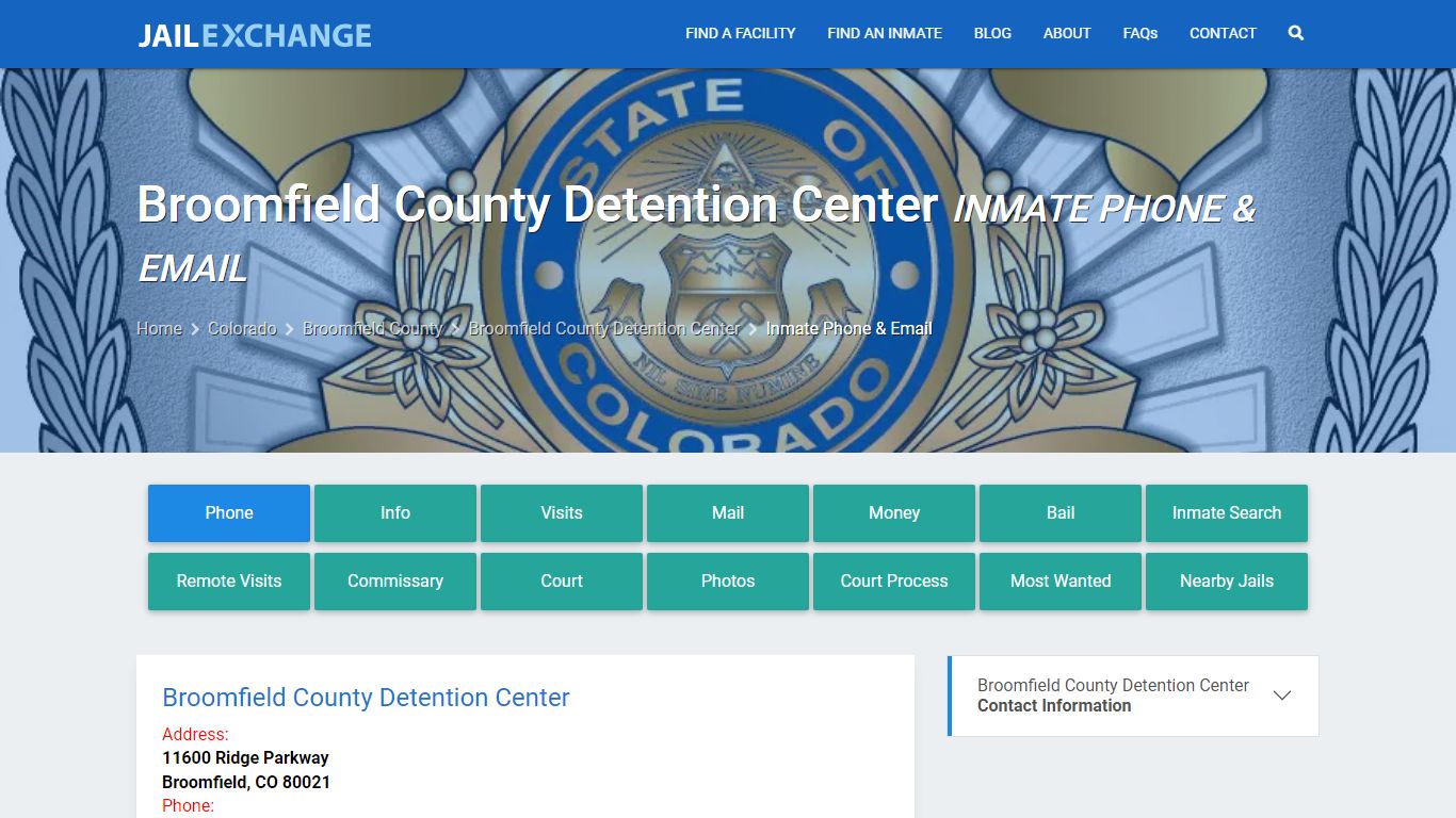 Inmate Phone - Broomfield County Detention Center, CO - Jail Exchange